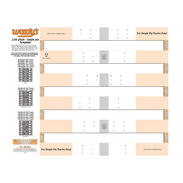 WOODY'S STUD 2.86 SINGLE-PLY TEMPLATE
