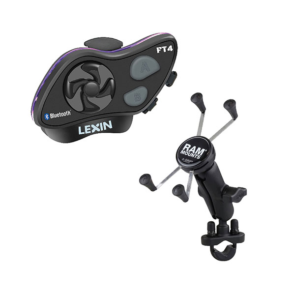 LEXIN LX-FT4 BLUETOOTH WITH LARGE RAM MOUNT KIT