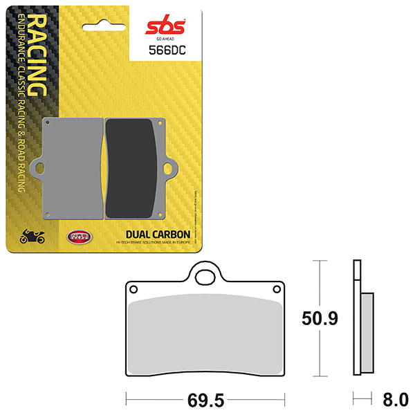 SBS DUAL CARBON FRONT FOR RACE USE ONLY BRAKE PAD
