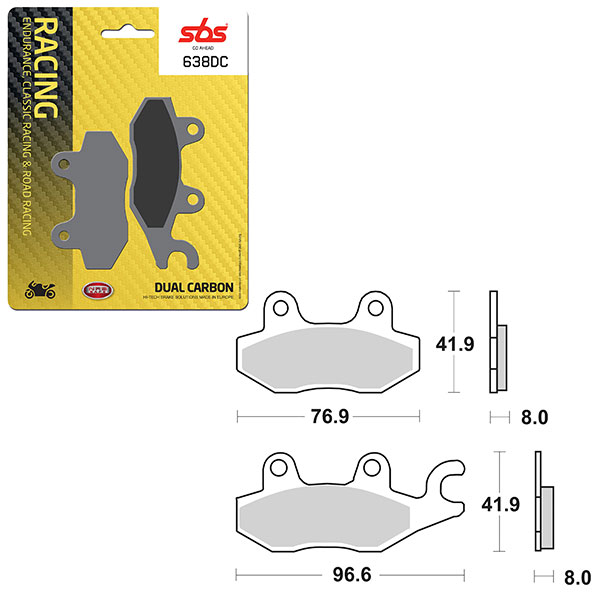 SBS DUAL CARBON FOR RACE USE ONLY BRAKE PAD